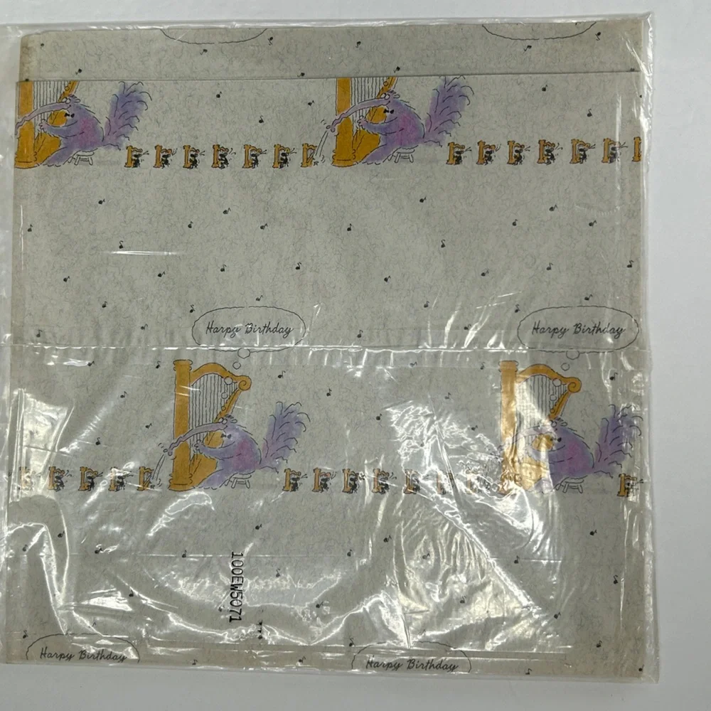 Vintage Birthday Gift Wrap Hallmark Lite Square 2 Sheets 8 1/3 Sq. Feet Total